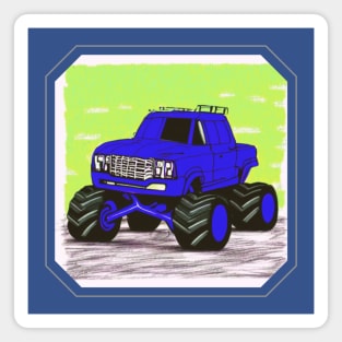 Blue Monster Truck Magnet